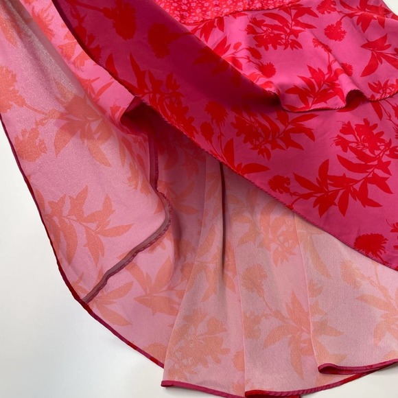 Sam Edelman Pink Mixed Floral Sleeveless Tiered Midi Dress 0 - Picture 10 of 14